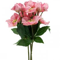 Julros, linsros, helleborre, konstgjorda växter rosa L34cm 4st