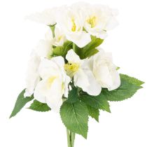 Artikel Konstgjord julrosblommabukett, vit, konstgjord juldekoration