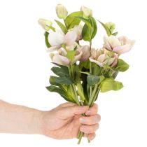 Artikel Konstgjord julrosdekoration, 30 cm knippe med 4 stycken
