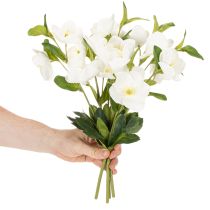 Artikel Julros Konstgjord Blomma Vit Dekorativ Konstgjord Blombukett, 40 cm, 4 st