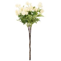 Artikel Konstgjord krysantemumblomma, krämvitt knippe, dekorativ gren, stor 56 cm, 4 stycken