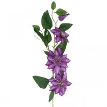 Konstgjord klematis, sidenblomma, dekorativ gren med klematisblommor violett L84cm
