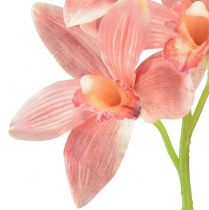 Artikel Cymbidium orkidé konstgjord 5 blommor persika 65cm