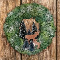 DIY box mosskrans vinter skogsdörr krans jul Ø34cm
