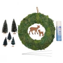 DIY box mosskrans vinter skogsdörr krans jul Ø34cm