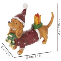 Artikel Dekorativ taxfigur med presentförpackning och hatt, 18 cm