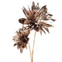 Artikel Konstgjord dahliablomma, långskaftad med två blommor, 75 cm