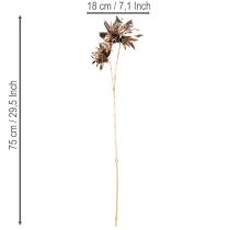 Artikel Konstgjord dahliablomma, långskaftad med två blommor, 75 cm