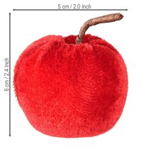 Artikel Dekorativa äpplen tyg höstdekoration sammet röd Ø5cm H6cm 12 st