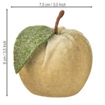 Artikel Dekorativ äppelsammet med blad Brungul Ø7,5cm H9cm 9 st