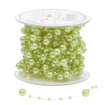 Artikel Dekorband med pärlor ljusgrön 6mm 15m