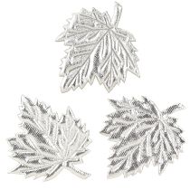 Artikel Dekorativa sidenblad 5cm silver 60 st