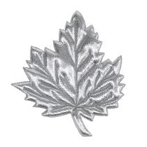 Dekorativa blad av silke 5cm silver 60p
