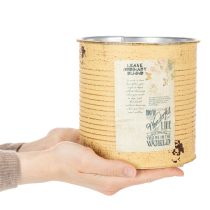 Artikel Dekorativ plåt, aprikos, metallkruka, sommardekoration, Ø15,5 cm H15 cm