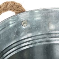 Artikel Dekorativ hinkblomkruka i metall med rephandtag Ø20cm