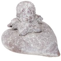 Artikel Dekorativ ängel på hjärtfigur gjord av gjuten sten 15×13,5×12 cm