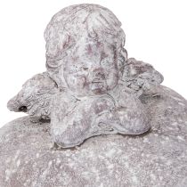 Artikel Dekorativ ängel på hjärtfigur gjord av gjuten sten 15×13,5×12 cm
