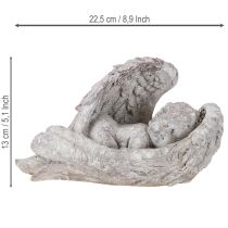 Artikel Dekorativ ängel sovande med vingar ängelfigur grav 22,5 cm