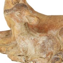 Artikel Dekorativ figur hjort med fawn gjuten sten brun vit 20×11×17 cm