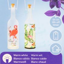 Artikel Dekorativ LED-flaska med flamingomotiv 37,5 cm varmvit 2 st