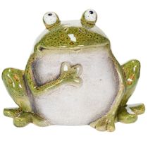 Artikel Dekorativ groda Keramik Grön Brun Vintage L15,5 cm
