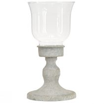 Artikel Dekorativ glaskopp vintage metall grå shabby chic Ø8cm H15,5cm