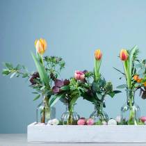 Artikel Dekorativ flaska blomvas Ø7,5cm H13,5cm klar 6 st