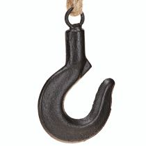 Artikel Dekorativ krok metall svart krok med jutesnöre H54cm
