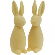 Deco Bunny Deco Easter Bunny Flockad Ljusgul H29,5cm 2st