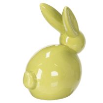 Artikel Dekorativ kanin, gul, grön, brun, modern keramikfigur för påsk, 8,5 cm, 3 delar