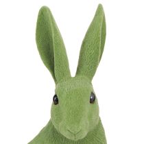 Artikel Dekorativ kanin sittande figur Påskharen flockad grön 12×9×25cm