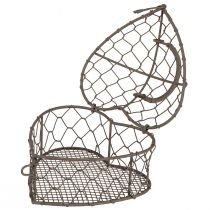 Artikel Dekorativt hjärta av tråd för fyllning, vintagegrå, 14 x 13,5 cm