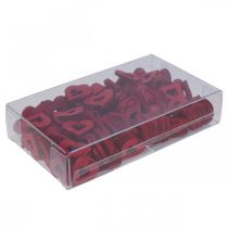 Artikel Dekorativa hjärtan scatter dekoration trähjärtan röd Ø2cm 144p