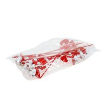 Artikel Dekorativa hjärtan med möss på pinne röd 12 st