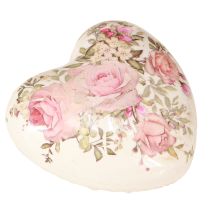 Artikel Dekorativa hjärtan med rosa keramik i krämrosa 8x8cm 3st