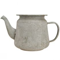 Artikel Dekorativ tekanna i metall, vintagestil, grå, 24×14×14 cm, retro shabby chic-stil