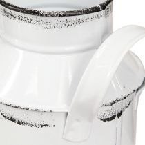 Artikel Dekorativ metallkanna med handtag, vit och svart, 13 cm hög, 2 stycken