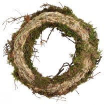 Artikel Dekorativ krans mosskrans med bonsai grenar naturlig Ø30cm