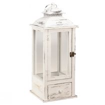 Artikel Dekorativ lykta vintage med låda vit 20×20cm H51cm