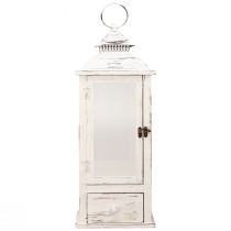 Artikel Dekorativ lykta vintage med låda vit 20×20cm H51cm