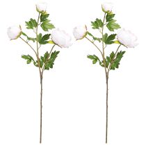 Artikel Dekoration Pioner Rosa 3 Blommor Lång Stjälk L80cm 2st
