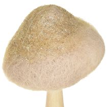 Artikel Dekorativ svamp i trä, filt med glitter bordsdekoration advent H11cm 4 st