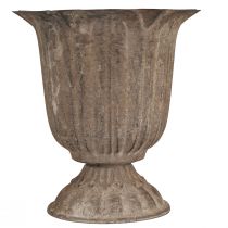 Artikel Vintage dekorativ bägare, antikt utseende, gråbrun, Ø15 cm, H16 cm, för rustik bordsdekoration och eleganta heminredningsdetaljer