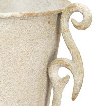 Artikel Dekorativ trofévas antik med handtag metallgrå Ø15cm H59cm