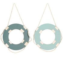 Artikel Dekorativ livboj Trä Maritim Simring Blå 17cm 2st