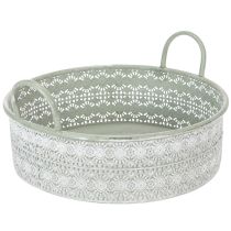 Artikel Dekorativ metallskål med handtag, vintage kruka, set om 3