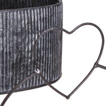 Artikel Dekorativ skål oval metall med hjärta svart 20/16cm set om 2