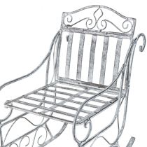 Artikel Dekorativ släde vittvättad slädemetall 47×21×32,5cm