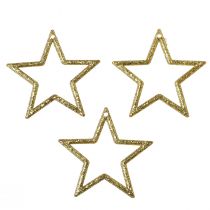 Artikel Dekorativ stjärnguld glitter bordsdekoration jul 4,5cm 120 st