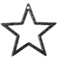 Artikel Dekorativ stjärna svart glitter bordsdekoration jul 4,5cm 120 st